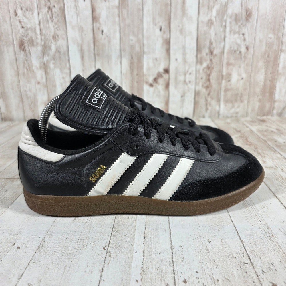Adidas Samba Classic Black White Gum Sole Leather Sneakers 034563 Womens 6.5